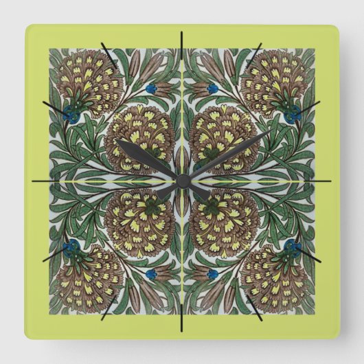 ウィリアム・ド・モーガンビクトリアンクロック スクエア壁時計 (正面)