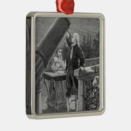 ウィリアム・ハーシェルは惑星天王星を発見します メタルオーナメント (右)