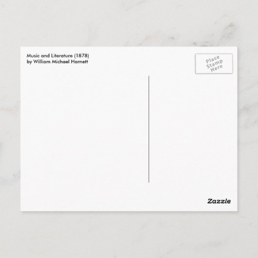 ウィリアム・ハーネットによる美術と文学, 絵画 ポストカード (裏面)