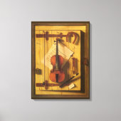 ウィリアム・ハーネットによる静物画「ヴァイオリンと音楽」 キャンバスプリント (正面)