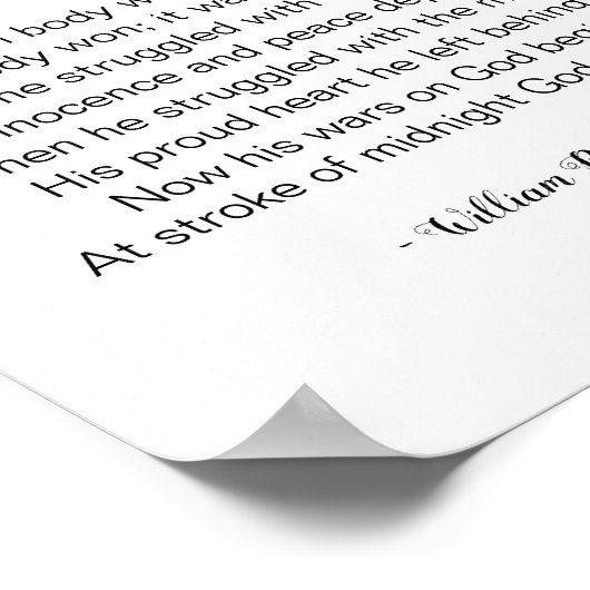 ウィリアム・バトラー・イェーツの詩の4つの時代 ポスター (角)