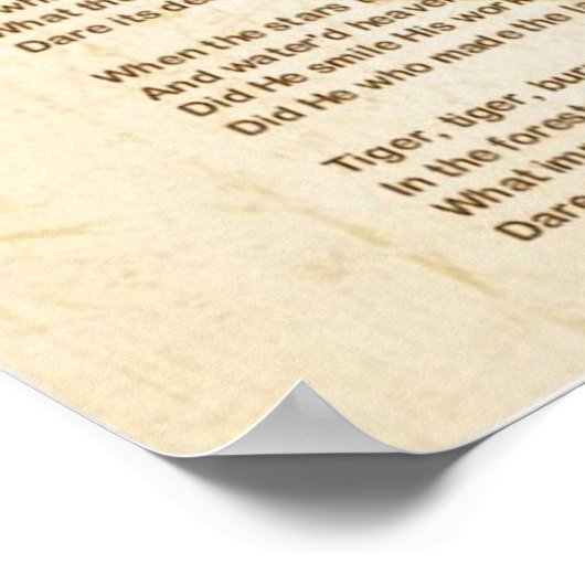 ウィリアム・ブレイクによるタイガーの詩 ポスター (角)