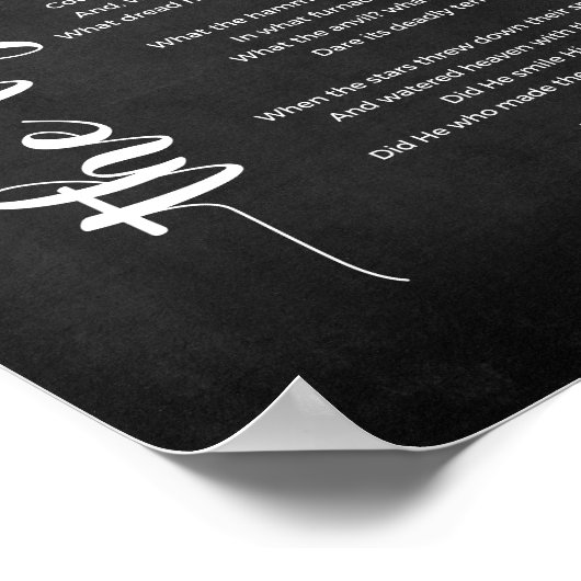 ウィリアム・ブレイク・ブラック&ホワイトのタイガー詩 ポスター (角)