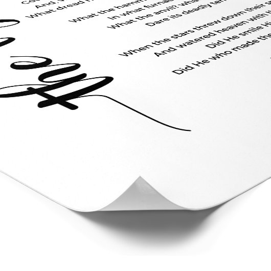 ウィリアム・ブレイク・ポスターによるタイガー詩 ポスター (角)