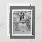 ウィリアム・ヘンリー・ハリソン像、ヴィンテージ写真 ポストカード (正面/裏面)