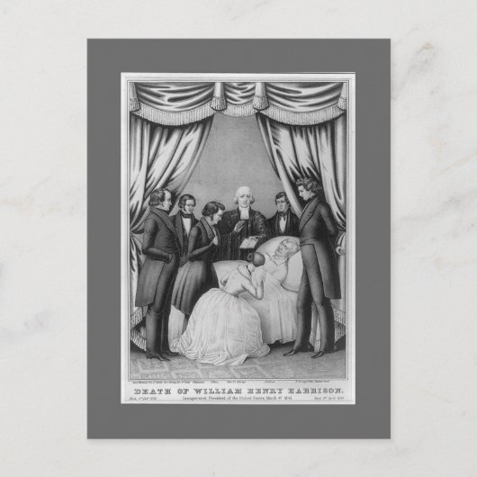 ウィリアム・ヘンリー・ハリソン死のベッド ポストカード (正面)