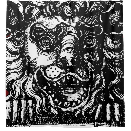 ウィリアム・ホガース獅子頭ボタンズタバーン シャワーカーテン (正面)