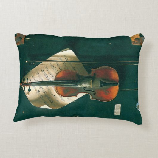 ウィリアム・マイケル・ハネットによるオールド・ヴァイオリン・スティルライフ アクセントクッション (裏面)