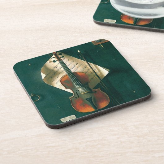 ウィリアム・マイケル・ハネットによるオールド・ヴァイオリン・スティルライフ コースター (左側)