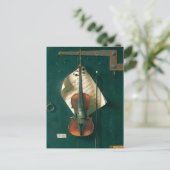 ウィリアム・マイケル・ハネットによるオールド・ヴァイオリン・スティルライフ ポストカード (スタンド正面)