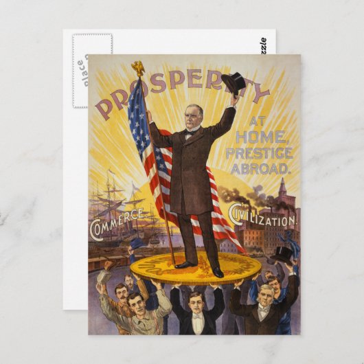 ウィリアム・マッキンリー選挙ポスター 金本位制 ポストカード (正面/裏面)