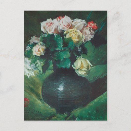 ウィリアム・メリット・チェイスによる花（別名バラ） ポストカード (正面)
