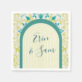 ウィリアム・モリスつる植物アールヌーボー スタンダードカクテルナプキン (正面)