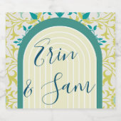 ウィリアム・モリスつる植物アールヌーボー スパークリングワインラベル (シングルラベル)