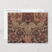 ウィリアム・モリスによるスイカズラ、庭の花のアート ポストカード (正面/裏面)