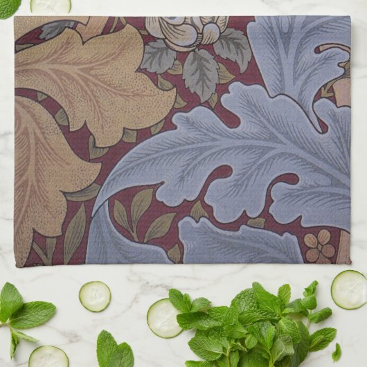 ウィリアム・モリスによるセント・ジェームス・アカンサス葉パターン キッチンタオル (折り畳み)