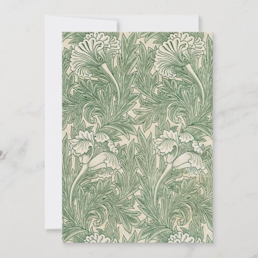 ウィリアム・モリスによるチューリップパターン(1875) 招待状 (正面)