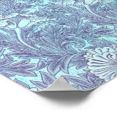 ウィリアム・モリスによるブルーチューリップパターン ポスター (角)