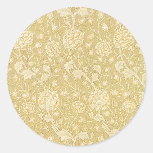 ウィリアム・モリスによるワイルド・チューリップ、ヴィンテージ・フラワーズ・アート ラウンドシール (正面)