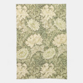 ウィリアム・モリスによる菊の花、ヴィンテージアート キッチンタオル (縦)