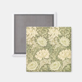 ウィリアム・モリスによる菊の花、ヴィンテージアート マグネット (正面/裏面)
