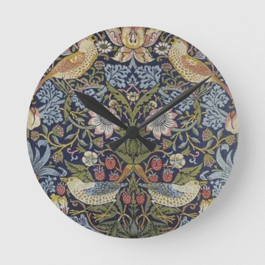 ウィリアム・モリスのいちごの盗人のデザイン1883年 ラウンド壁時計 (正面)