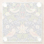 ウィリアム・モリスのいちごの盗人の花柄アールヌーボー ガラスコースター (裏面)