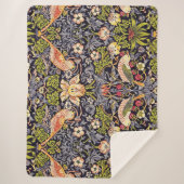 ウィリアム・モリスのいちごの盗人の花柄アールヌーボー シェルパブランケット (正面)