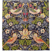 ウィリアム・モリスのいちごの盗人の花柄アールヌーボー シャワーカーテン (正面)