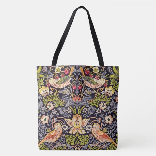 ウィリアム・モリスのいちごの盗人の花柄アールヌーボー トートバッグ (正面)