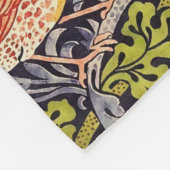 ウィリアム・モリスのいちごの盗人の花柄アールヌーボー フリースブランケット (角)