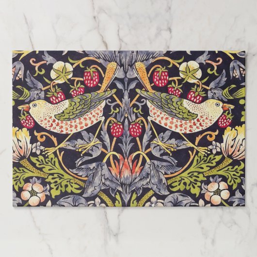 ウィリアム・モリスのいちごの盗人の花柄アールヌーボー ペーパーパッド (正面)