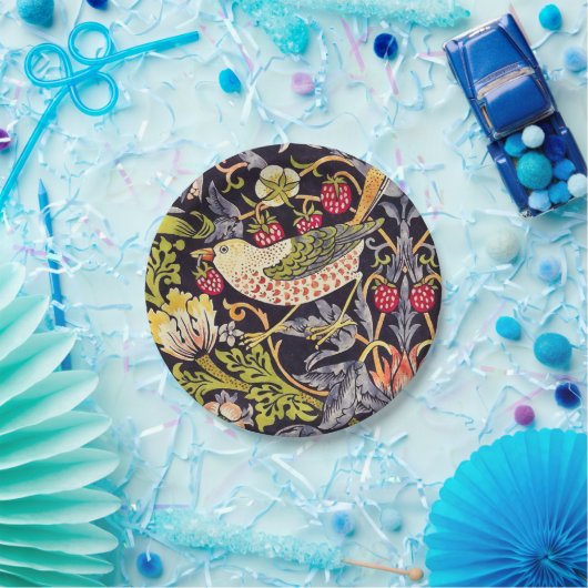 ウィリアム・モリスのいちごの盗人の花柄アールヌーボー ペーパープレート (パーティー)