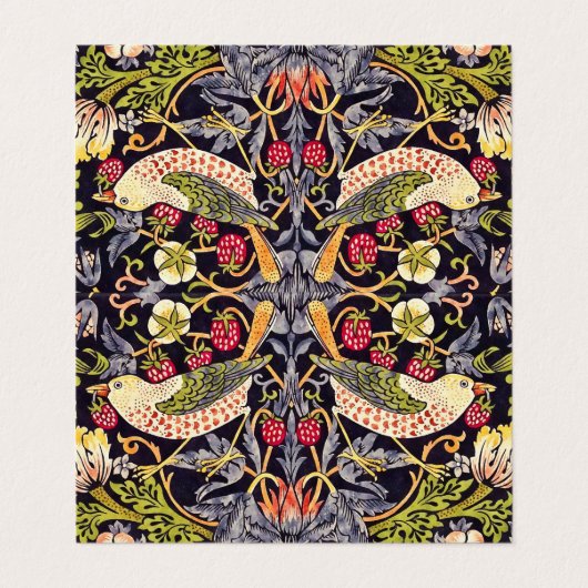 ウィリアム・モリスのいちごの盗人の花柄アールヌーボー 名刺 (外部フラット)