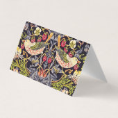 ウィリアム・モリスのいちごの盗人の花柄アールヌーボー 名刺 (裏面)