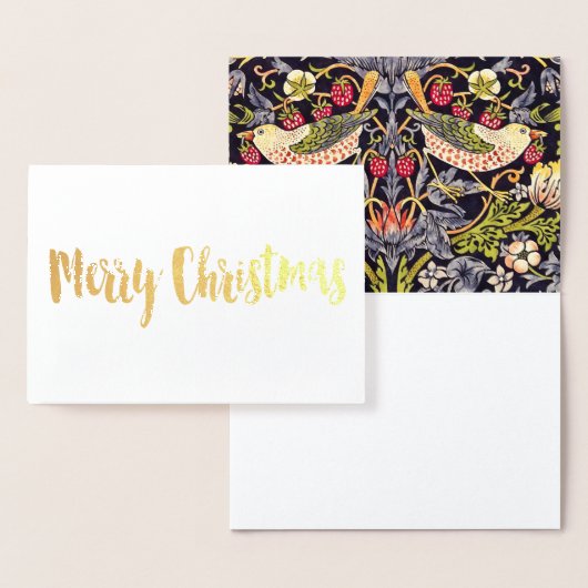 ウィリアム・モリスのいちごの盗人の花柄アールヌーボー 箔カード (ディスプレー)