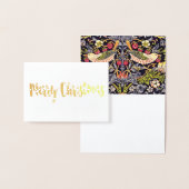 ウィリアム・モリスのいちごの盗人の花柄アールヌーボー 箔カード (ディスプレー)