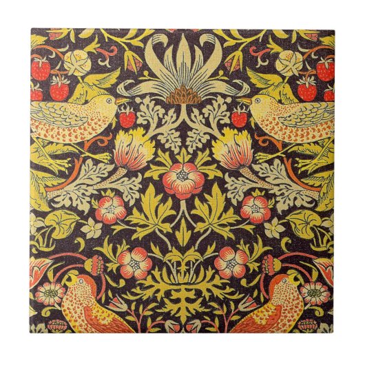 ウィリアム・モリスのいちごの盗人パターン タイル (正面)