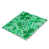 ウィリアム・モリスのアイリスおよびユリ、ヒスイ緑 タイル (側面)