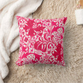 ウィリアム・モリスのアイリスおよびユリ、明るい赤紫色のピンク クッション (ブランケット)