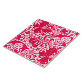 ウィリアム・モリスのアイリスおよびユリ、明るい赤紫色のピンク タイル (側面)