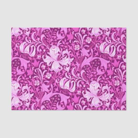 ウィリアム・モリスのアイリスおよびユリ、紫色の紫色 薄葉紙 (正面)