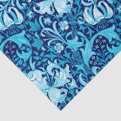 ウィリアム・モリスのアイリスおよびユリ、藍色 薄葉紙 (詳細)