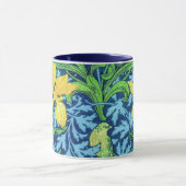 ウィリアム・モリスのアイリス、黄色およびコバルトブルー マグカップ (中央)