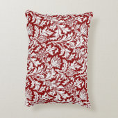 ウィリアム・モリスのアザミのダマスク織、えんじ色及び白い アクセントクッション (裏面(縦))