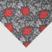 ウィリアム・モリスのアネモネ、灰色/灰色および赤 薄葉紙 (詳細)