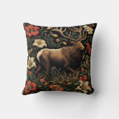 ウィリアム・モリスのインスピレーションを受けたエルク枕 クッション (裏面)