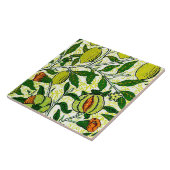 ウィリアム・モリスのエキゾチックなフルーツ、レモン色及び珊瑚 タイル (側面)