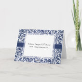 ウィリアム・モリスのエレガントで青および白い花柄 ノートカード (裏面)