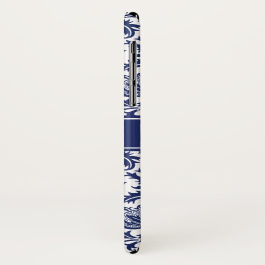 ウィリアム・モリスのエレガントで青および白い花柄 Case-Mate iPhoneケース (裏面/左)